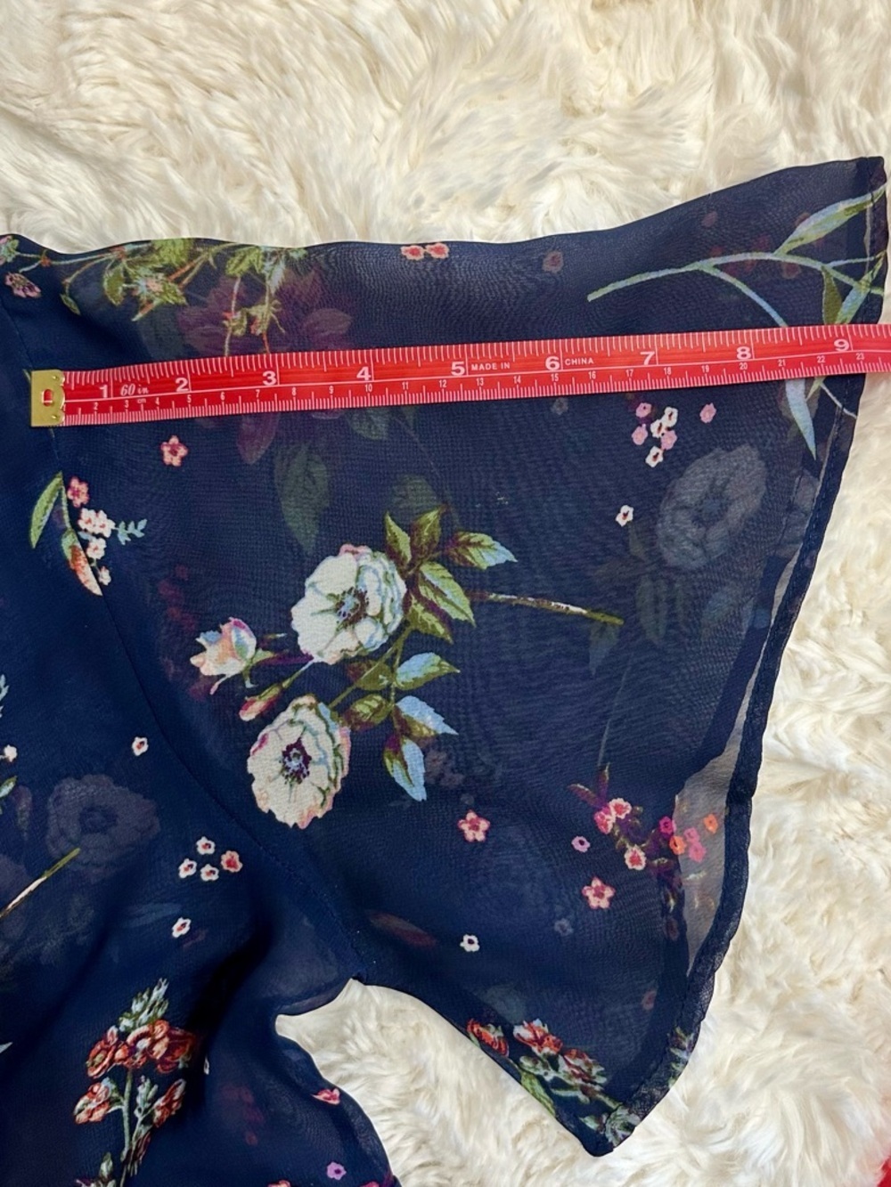 Moa Moa Floral Sheer Kimono Cover Up Boho Festival Navy Large - Picture 9 of 14